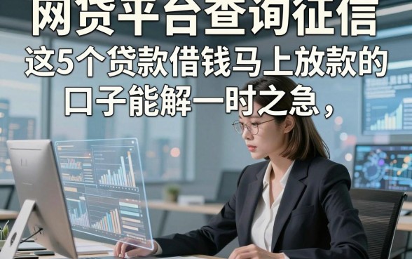 网贷平台查询征信，这5个贷款借钱马上放款的口子能解一时之急