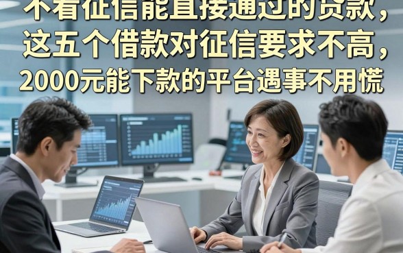 不看征信能直接通过的贷款，这五个借款对征信要求不高2000元能下款的平台遇事不用慌