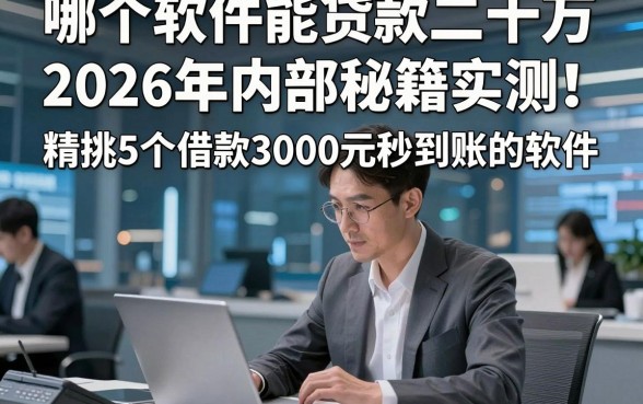 哪个软件能贷款二十万2026年内部秘籍实测！精挑5个借款3000元秒到账的软件