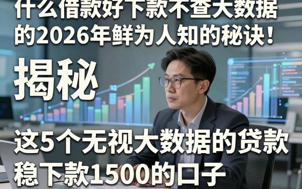 什么借款好下款不查大数据的2026年鲜为人知的秘诀！揭秘​这5个无视大数据的贷款稳下款1500的口子