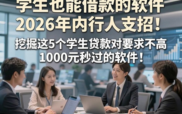 学生也能借款的软件2026年内行人支招！挖掘这5个学生贷款对要求不高1000元秒过的软件