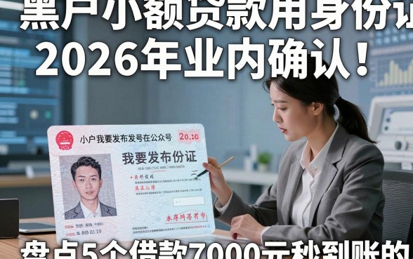 黑户小额贷款用身份证2026年业内确认！同时盘点5个借款7000元秒到账的app