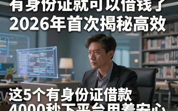 有身份证就可以借钱了2026年首次揭秘高效，这5个有身份证借款4000秒下平台用着安心