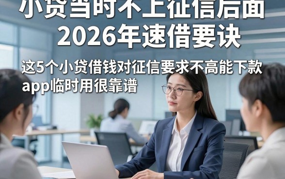 小贷当时不上征信后面2026年速借要诀，这5个小贷借钱对征信要求不高能下款app临时用很靠谱