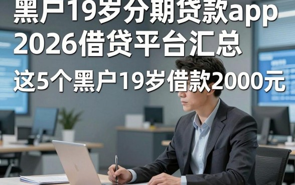 黑户19岁分期贷款app，2026借贷平台汇总这5个黑户19岁借款2000元的app