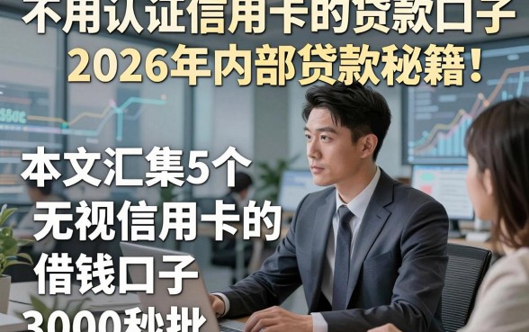 不用认证信用卡的贷款口子2026年内部贷款秘籍！本文汇集5个无视信用卡的借钱口子3000秒批