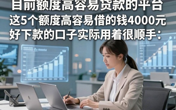 目前额度高容易贷款的平台，这5个额度高容易借的钱4000元好下款的口子实际用着很顺手