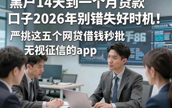 黑户14天到一个月贷款口子2026年别错失好时机！严挑这五个网贷借钱秒批无视征信的app