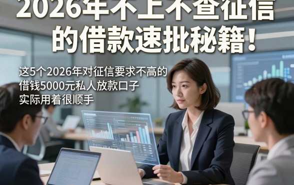 2026年不上不查征信的借款速批秘籍！这5个2026年对征信要求不高的借钱5000元私人放款口子实际用着很顺手