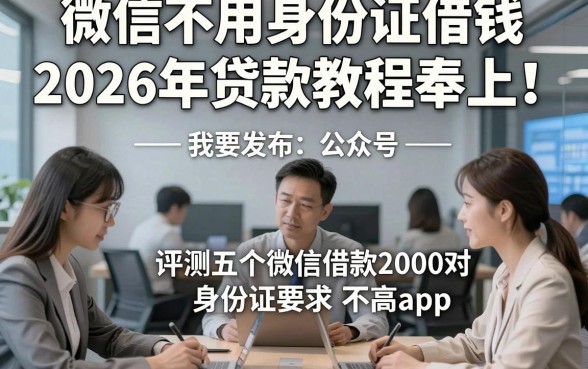 微信不用身份证借钱2026年贷款教程奉上！评测五个微信借款2000对身份证要求不高app