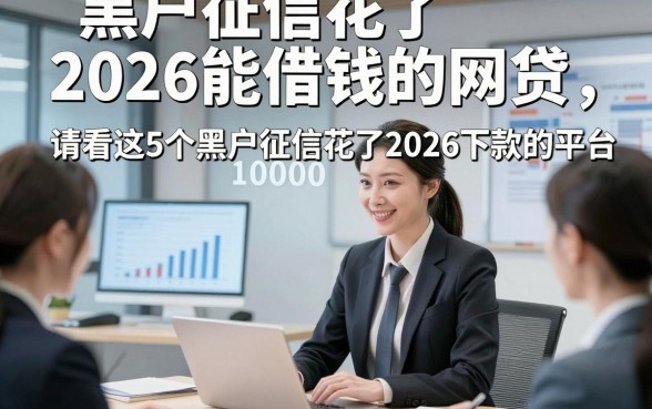 黑户征信花了2026能借钱的网贷，请看这5个黑户征信花了2026借款10000元能下款的平台