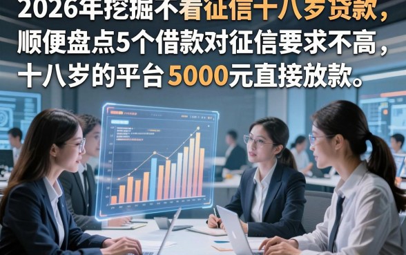 2026年挖掘不看征信十八岁贷款，顺便盘点5个借款对征信要求不高十八岁的平台5000元直接放款