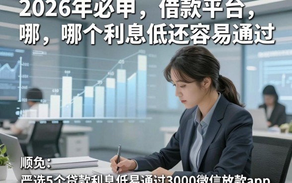 2026年必申​借款平台哪个利息低还容易通过，顺便严选5个贷款利息低易通过3000微信放款app