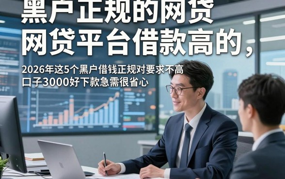 黑户正规的网贷平台借款高的，2026年这5个黑户借钱正规对要求不高口子3000好下款急需很省心