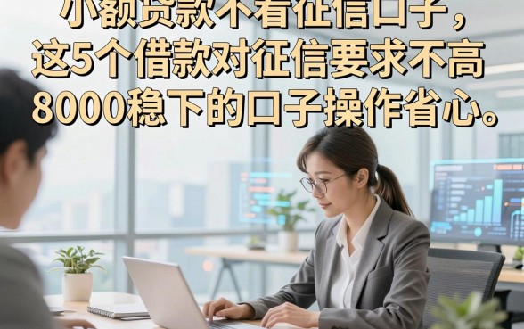 小额贷款不看征信口子，这5个借款对征信要求不高8000稳下的口子操作省心