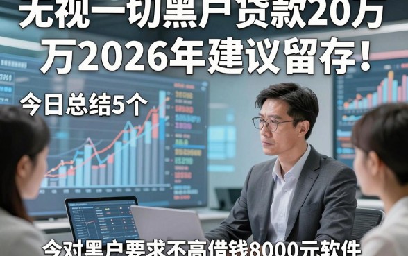 无视一切黑户贷款20万2026年建议留存！今日总结5个对黑户要求不高借钱8000元软件