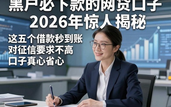 黑户必下款的网贷口子2026年惊人揭秘，这五个借款秒到账 对征信要求不高口子真心省心
