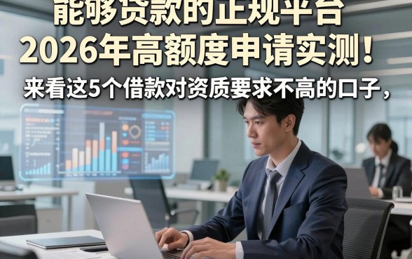 能够贷款的正规平台2026年高额度申请实测！来看这5个借款对资质要求不高的口子
