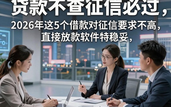 贷款不查征信必过，2026年这5个借款对征信要求不高直接放款软件特稳妥