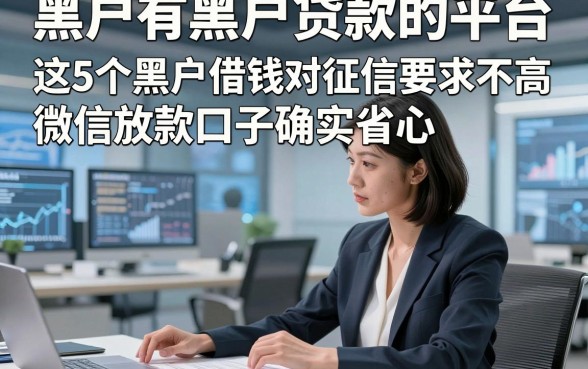黑户有黑户贷款的平台，这5个黑户借钱对征信要求不高微信放款口子确实省心