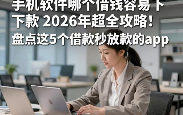 手机软件哪个借钱容易下款2026年超全攻略！盘点这5个借款秒放款的app