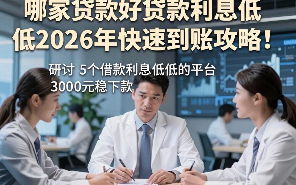 哪家贷款好贷款利息低低2026年快速到账攻略！研讨​5个借款利息低低的平台3000元稳下款