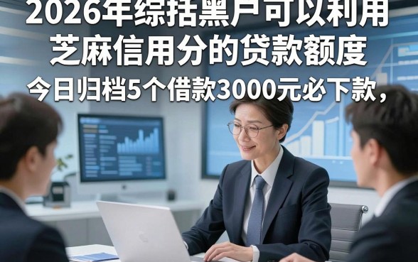 2026年综括黑户可以利用芝麻信用分的贷款额度，今日归档5个借款3000元必下款