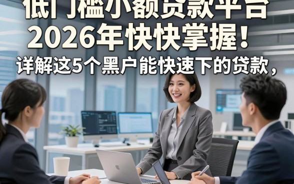 低门槛小额贷款平台2026年快快掌握！详解这5个黑户能快速下的贷款