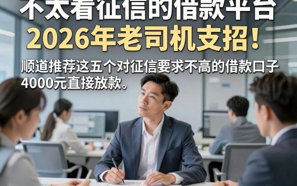 不太看征信的借款平台2026年老司机支招！顺道推荐这五个对征信要求不高的借款口子4000元直接放款