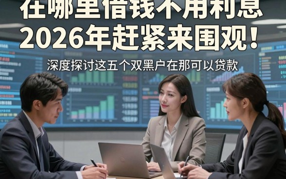 在哪里借钱不用利息2026年赶紧来围观！深度探讨这五个双黑户在那可以贷款
