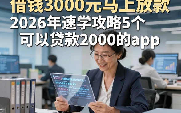 借钱3000元马上放款，2026年速学攻略5个可以贷款2000的app