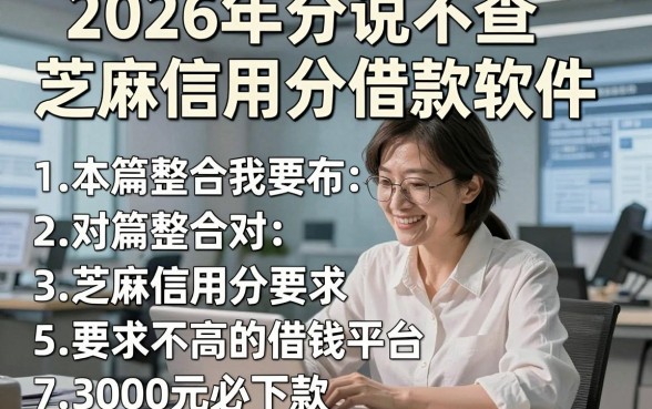 2026年分说不查芝麻信用分借款软件，本篇整合5个对芝麻信用分要求不高的借钱平台3000元必下款