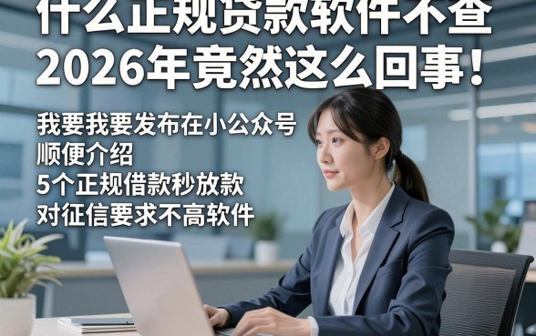 什么正规贷款软件不查2026年竟然这么回事！顺便介绍5个正规借款秒放款对征信要求不高软件