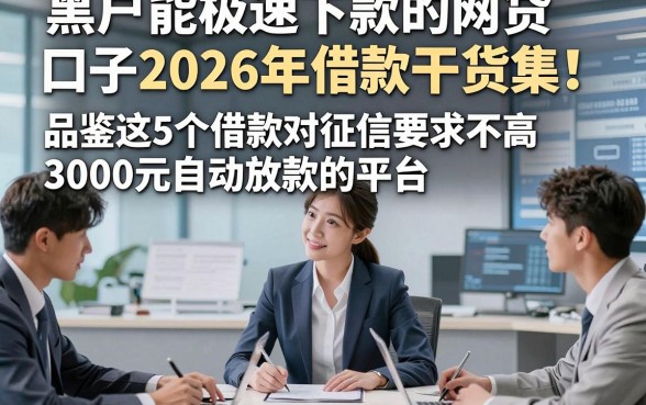 黑户能极速下款的网贷口子2026年借款干货集！品鉴这5个借款对征信要求不高3000元自动放款的平台