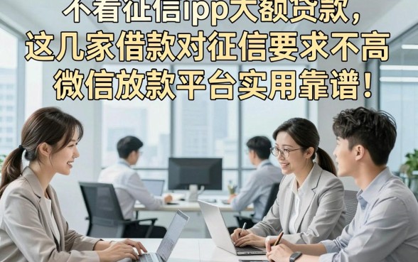 不看征信app大额贷款，这几家借款对征信要求不高微信放款平台实用靠谱