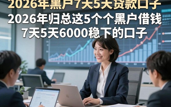 2026年黑户7天5天贷款口子，2026年归总这5个黑户借钱7天5天6000稳下的口子