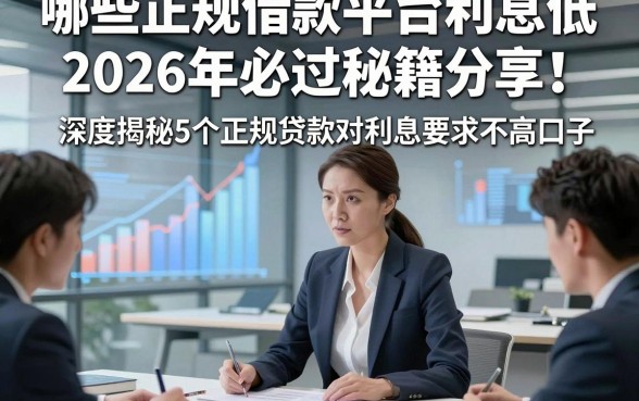 哪些正规借款平台利息低2026年必过秘籍分享！深度揭秘5个正规贷款对利息要求不高口子