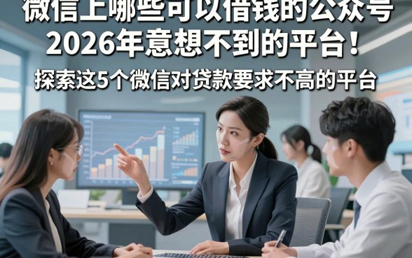 微信上哪些可以借钱的公众号2026年意想不到的平台！探索这5个微信对贷款要求不高的平台