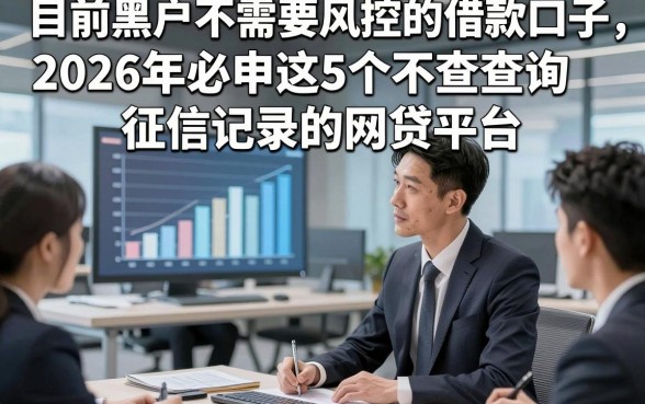 目前黑户不需要风控的借款口子，2026年必申这5个不查询征信记录的网贷平台