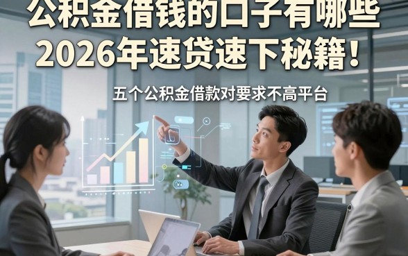 公积金借钱的口子有哪些2026年速贷速下秘籍！为您解析五个公积金借款对要求不高平台