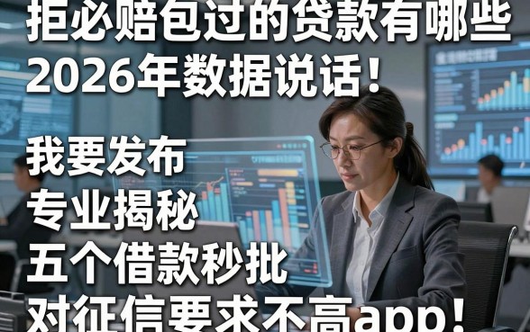 拒必赔包过的贷款有哪些2026年数据说话！专业揭秘五个借款秒批对征信要求不高app