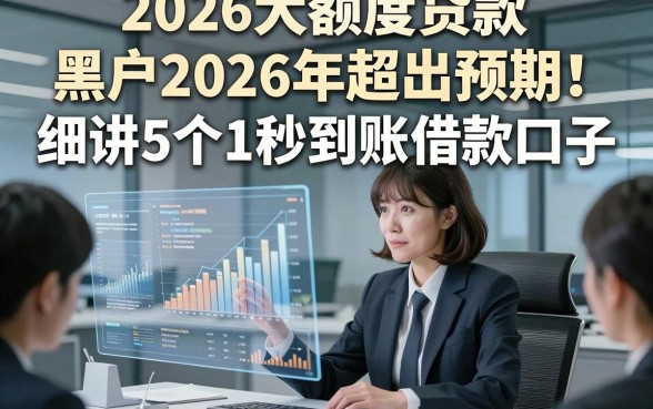 2026大额度贷款 黑户2026年超出预期！细讲​5个1秒到账借款口子