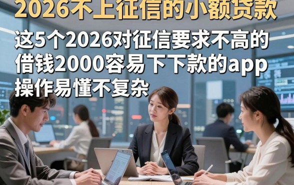 2026不上征信的小额贷款，这5个2026对征信要求不高的借钱2000容易下款的app操作易懂不复杂