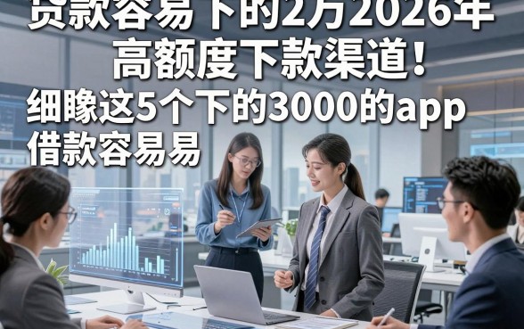 贷款容易下的2万2026年高额度下款渠道！细瞅这5个​借款容易下的3000的app