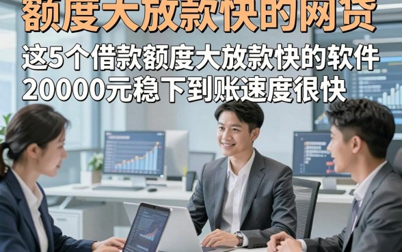 额度大放款快的网贷，这5个借款额度大放款快的软件20000元稳下到账速度很快