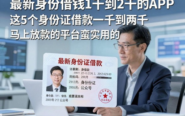 最新身份证借钱1千到2千的APP，这5个身份证借款一千到两千马上放款的平台蛮实用的