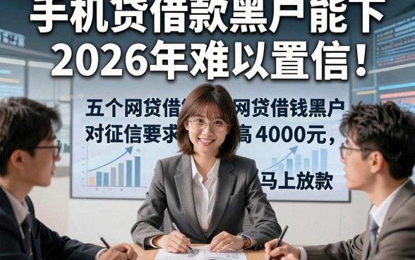 手机贷借款黑户能下2026年难以置信！本次分享五个网贷借钱黑户对征信要求不高4000元马上放款的app
