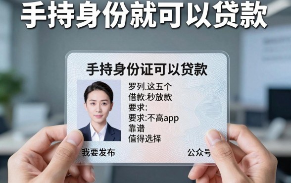 手持身份证就可以贷款，同时罗列这五个借款秒放款对要求不高app靠谱值得选择