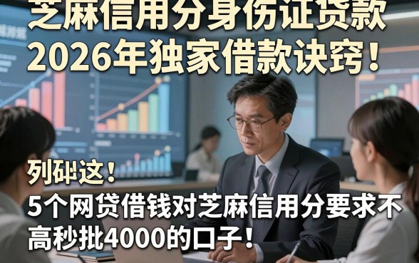 芝麻信用分身伤证贷款2026年独家借款诀窍！列举这5个网贷借钱对芝麻信用分要求不高秒批4000的口子