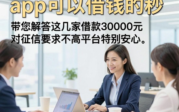 app可以借钱的秒，带您解答这几家借款30000元对征信要求不高平台特别安心